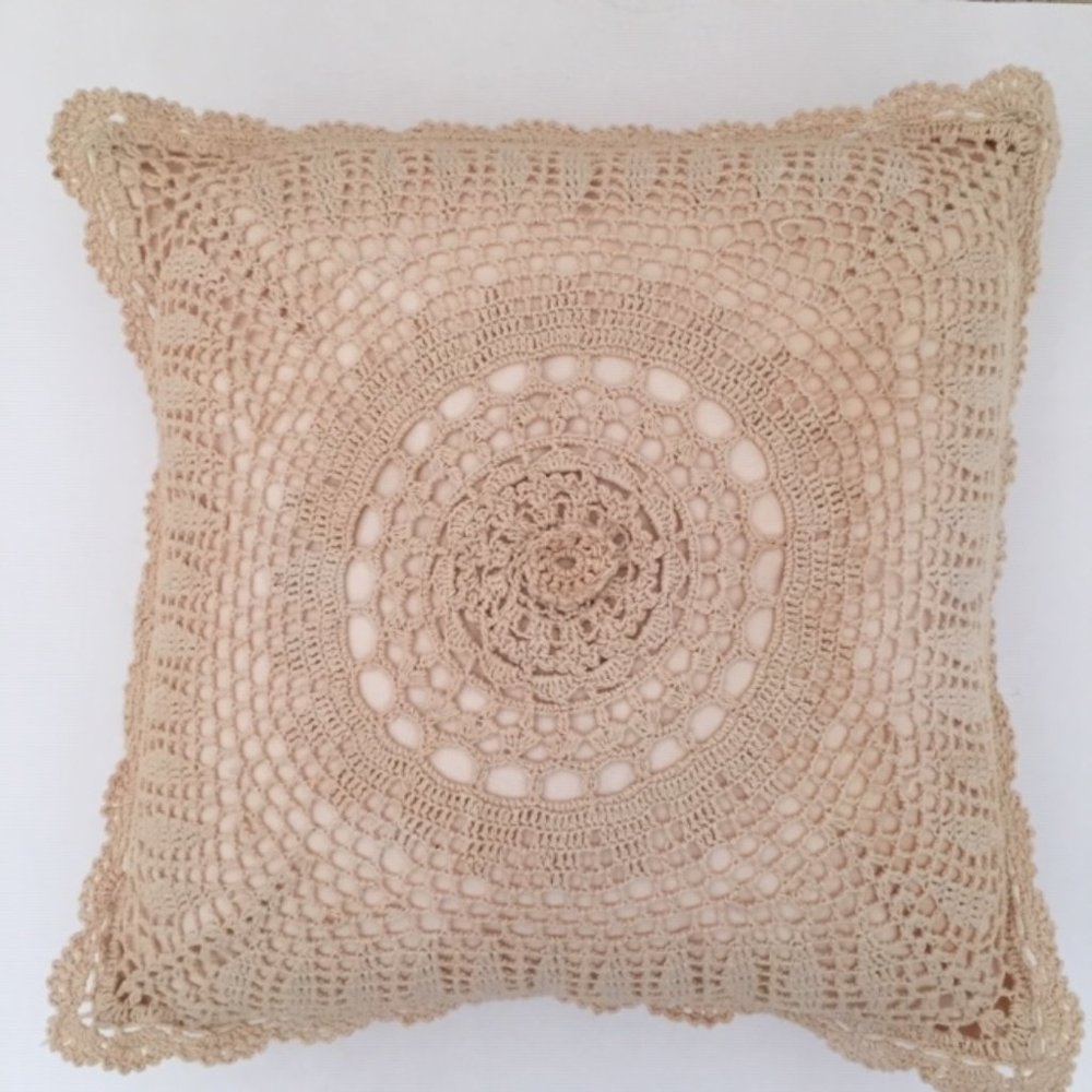 Vintage Crochet Decorative Throw/Accent Pillow